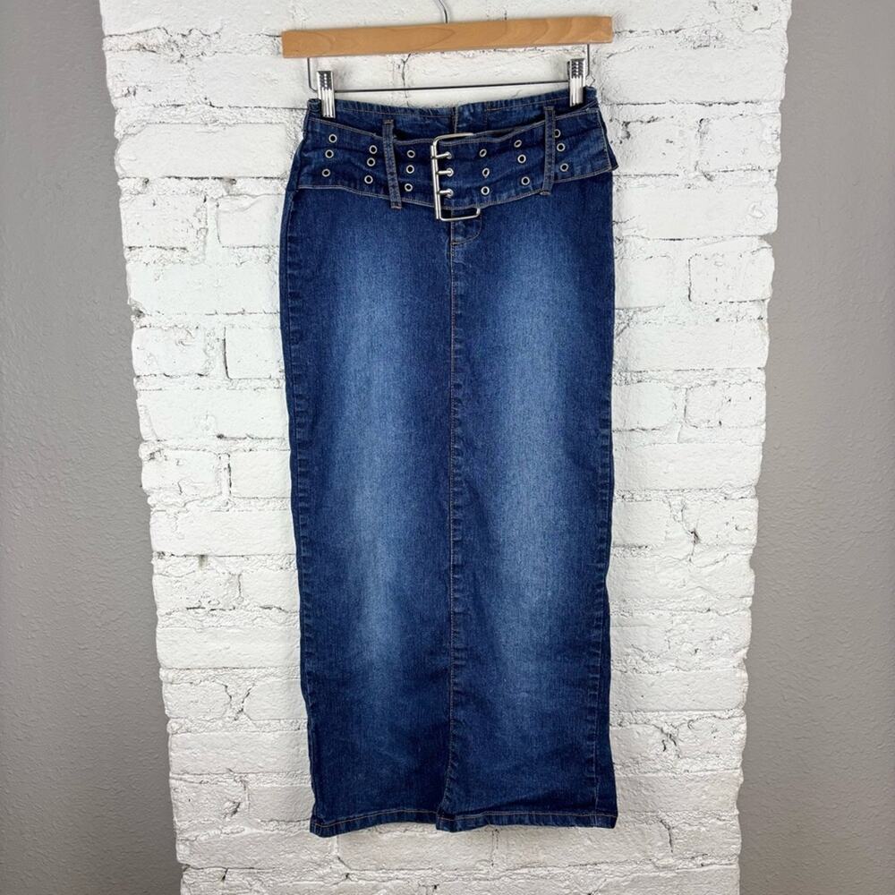 Zoey Beth Denim Skirt with Belt S